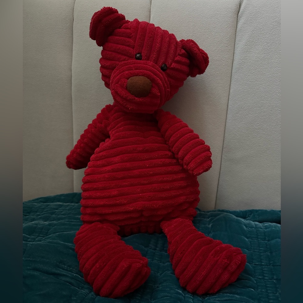 Jellycat Teddy Bear Crimson Red Corduroy Cordy Roy 16" Tall